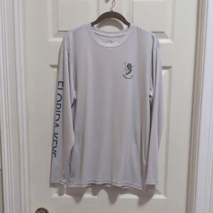 Fin Performance Men's Long Sleeve Swim Shirt Double Graphic Florida Keys Sz M